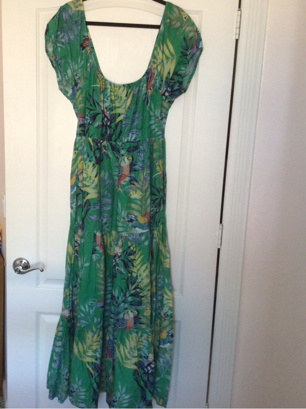 Maeve Green Tropical Print Maxi Dress